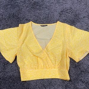 Bright Yellow Ruffle Crop top